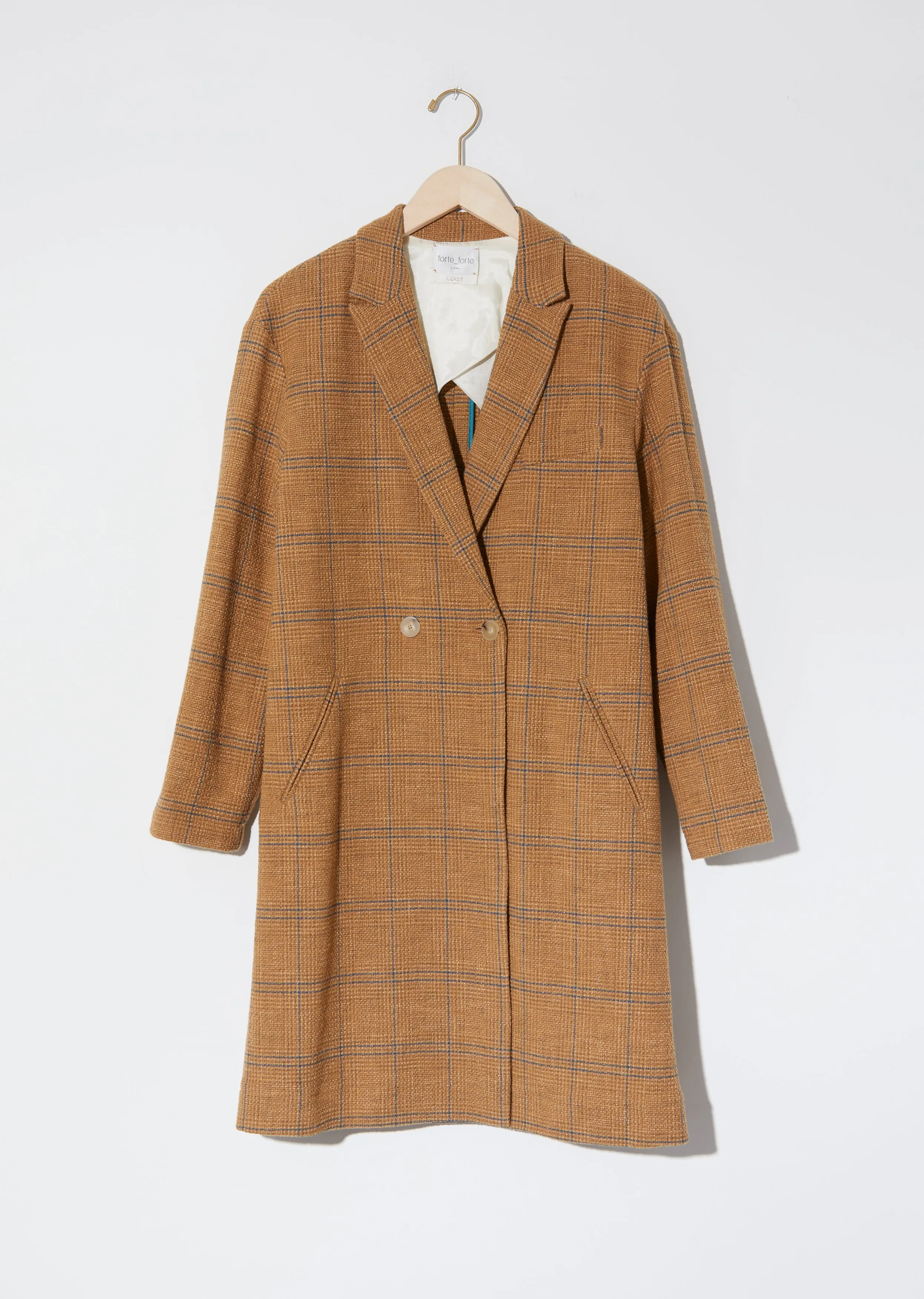 Glen Check Wool Blend Coat