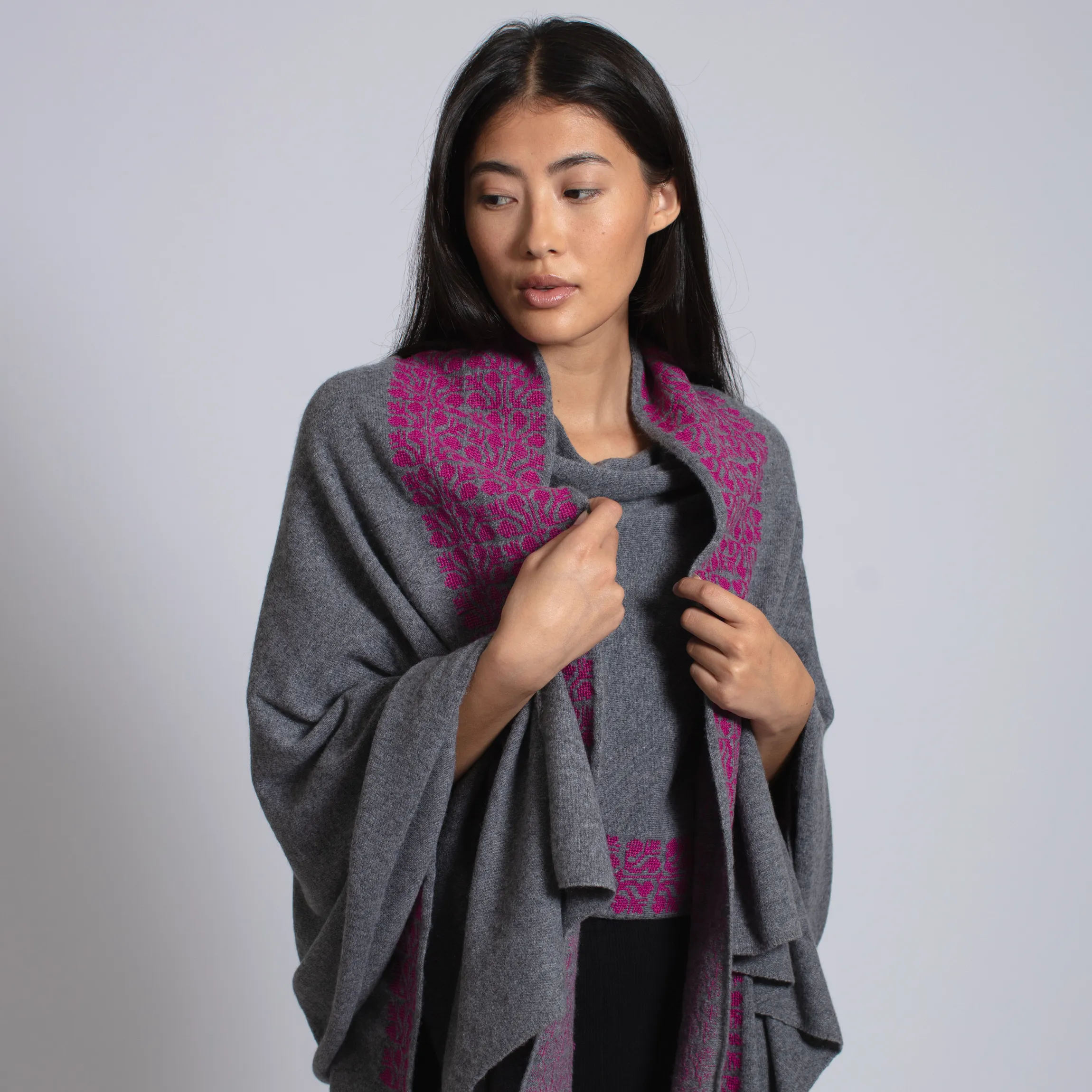 GRAY CASHMERE SHAWL