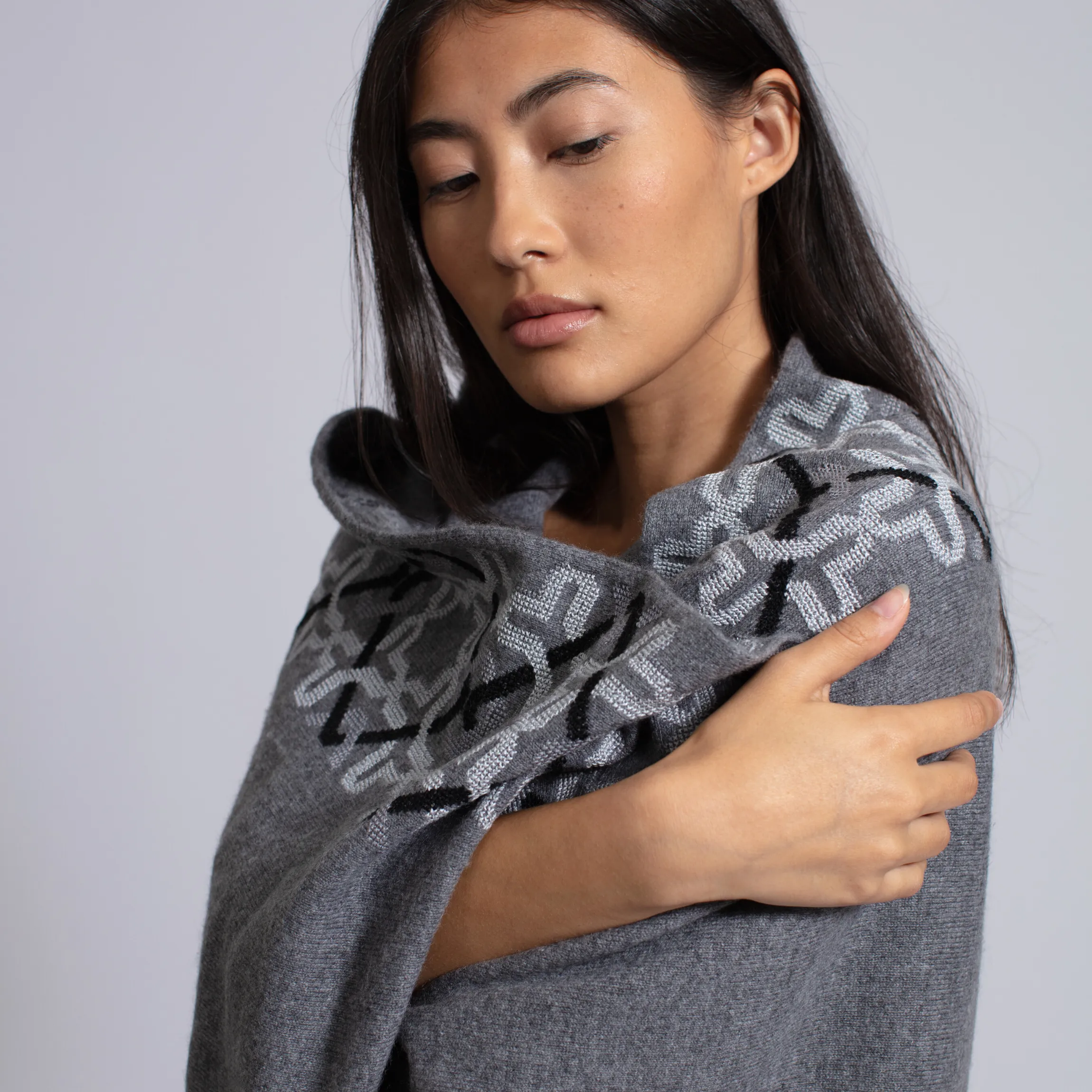 GRAY CASHMERE SHAWL