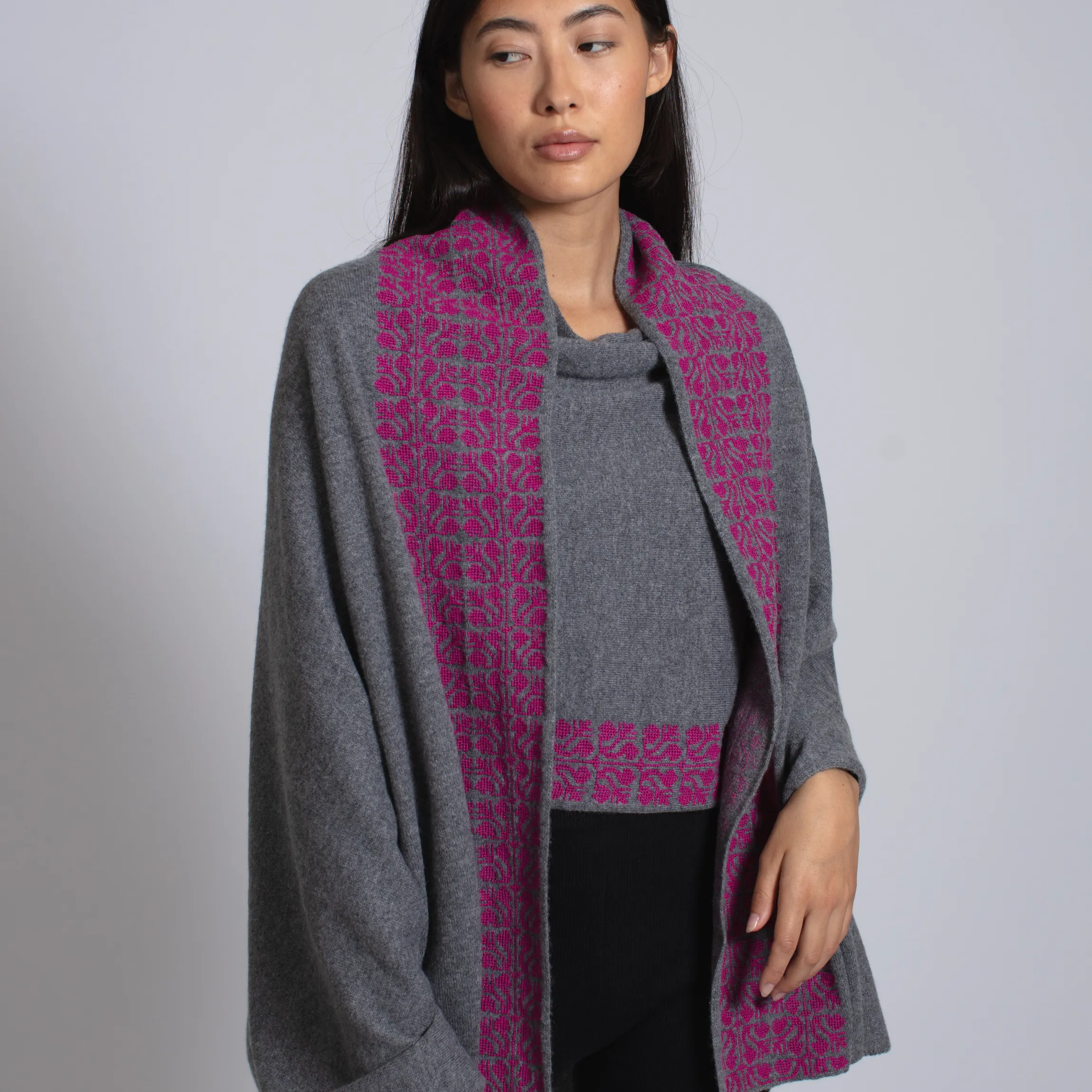 GRAY CASHMERE SHAWL