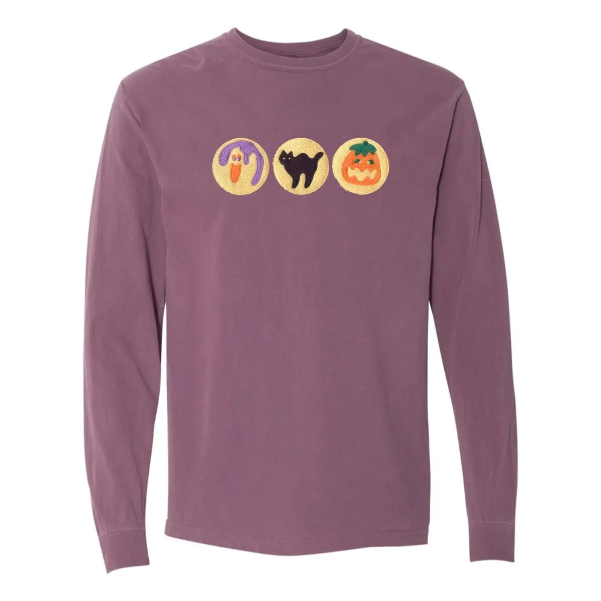 'Halloween Cookies' Embroidered Long Sleeve T-Shirt