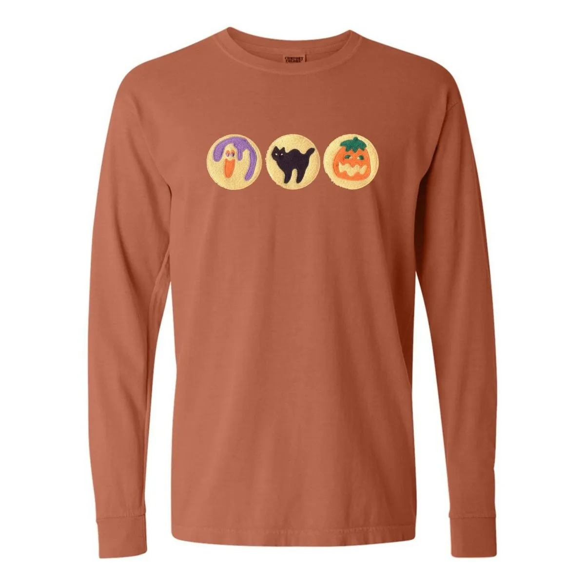 'Halloween Cookies' Embroidered Long Sleeve T-Shirt