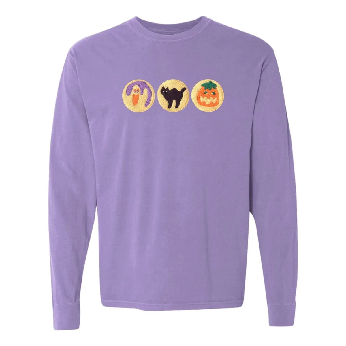 'Halloween Cookies' Embroidered Long Sleeve T-Shirt