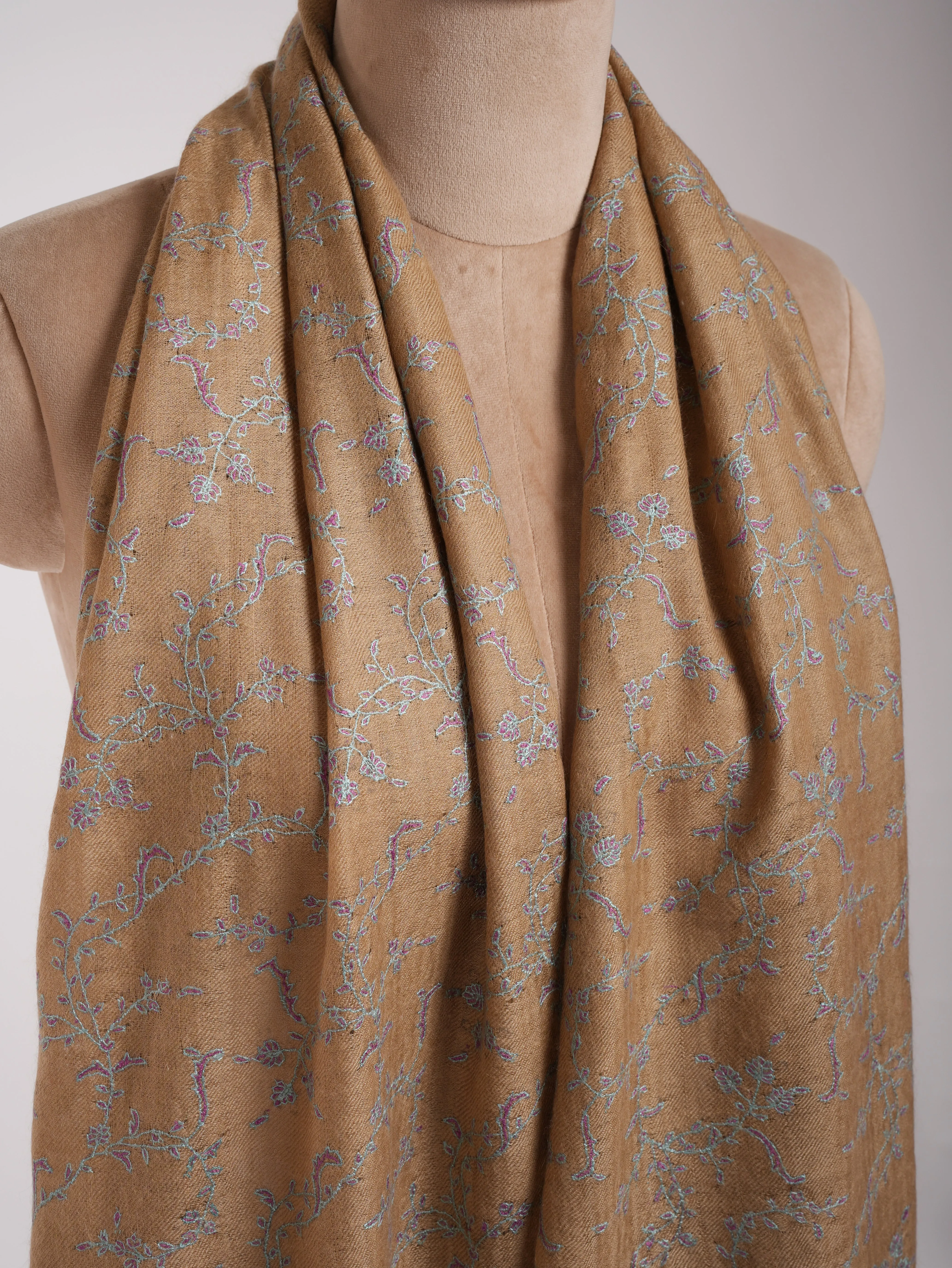 Hand Embroidered Lightweight Beautiful Cashmere Scarf