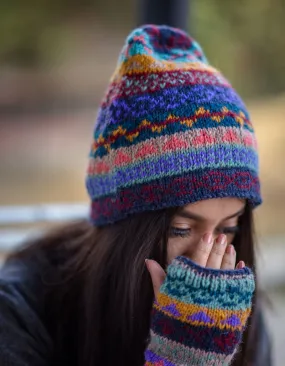 HandKnitted  Blue Winter Sherpa  Cap