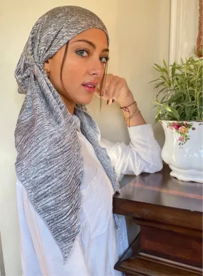 Head Cover For Women | Long Tie Back Hat To Conceal Hair Silver Fitted Pre Tied Head Covering Head Wrap Scarf For Women