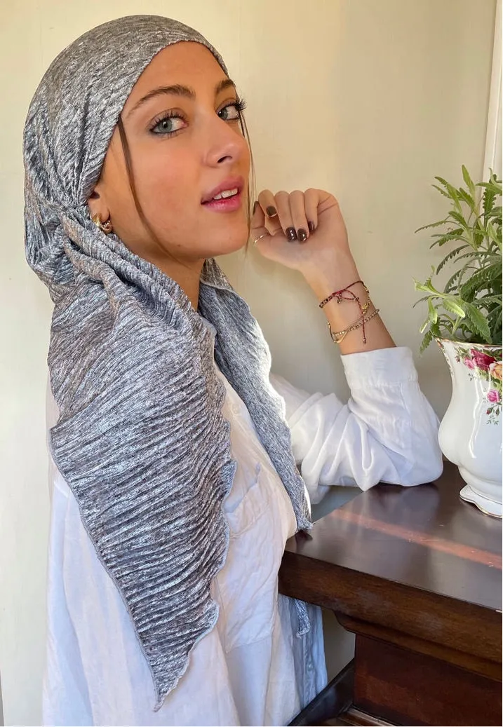 Head Cover For Women | Long Tie Back Hat To Conceal Hair Silver Fitted Pre Tied Head Covering Head Wrap Scarf For Women