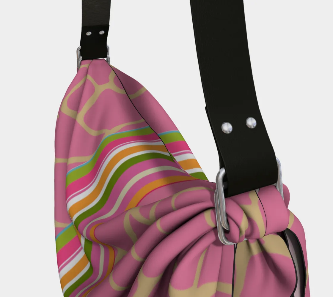 Hip-Hip-Hooray Pink Blush Giraffe Hobo Scarf Bag