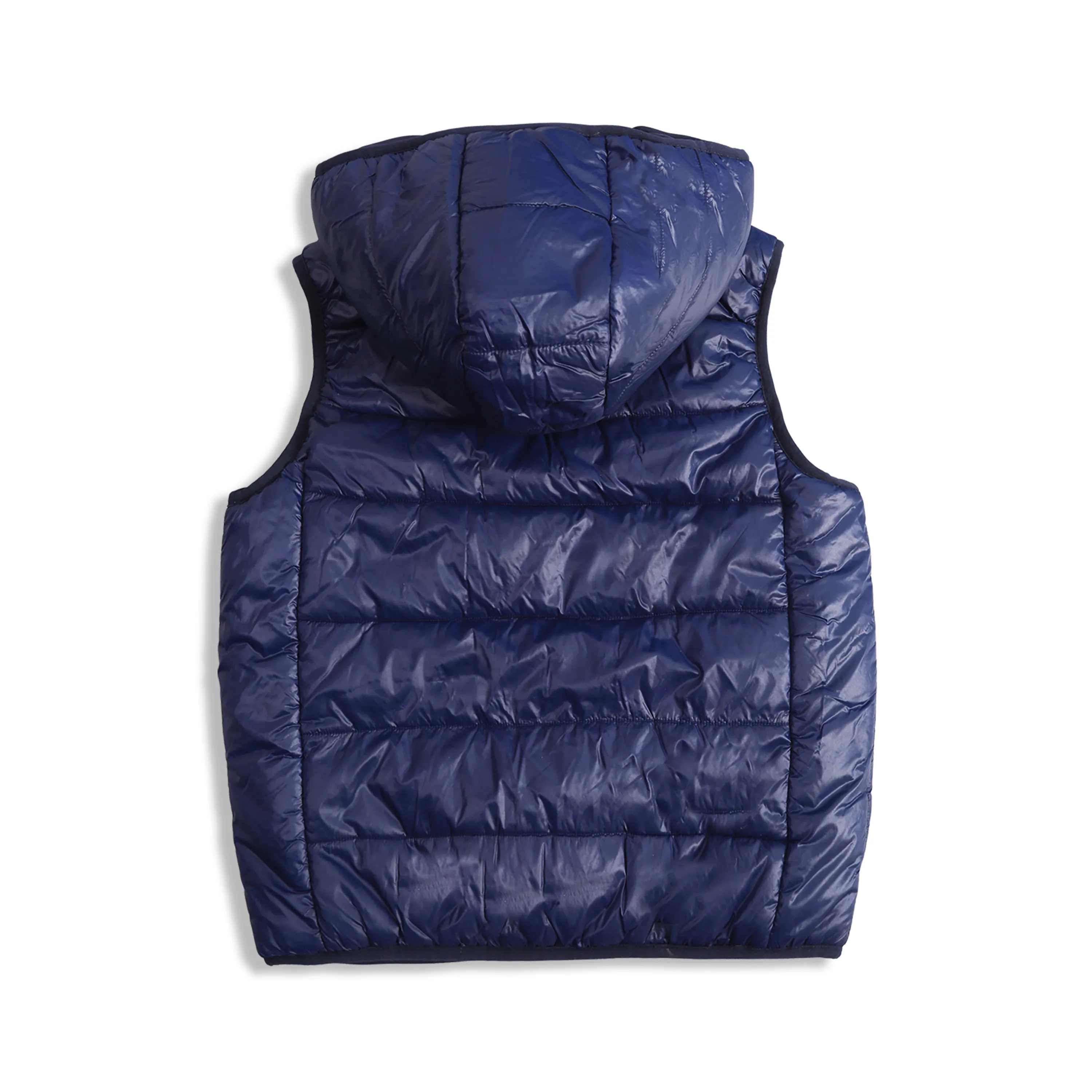 IKALI Boys Girls Lightweight Puffer Vest Kids Hooded Sleeveless Gilet Navy