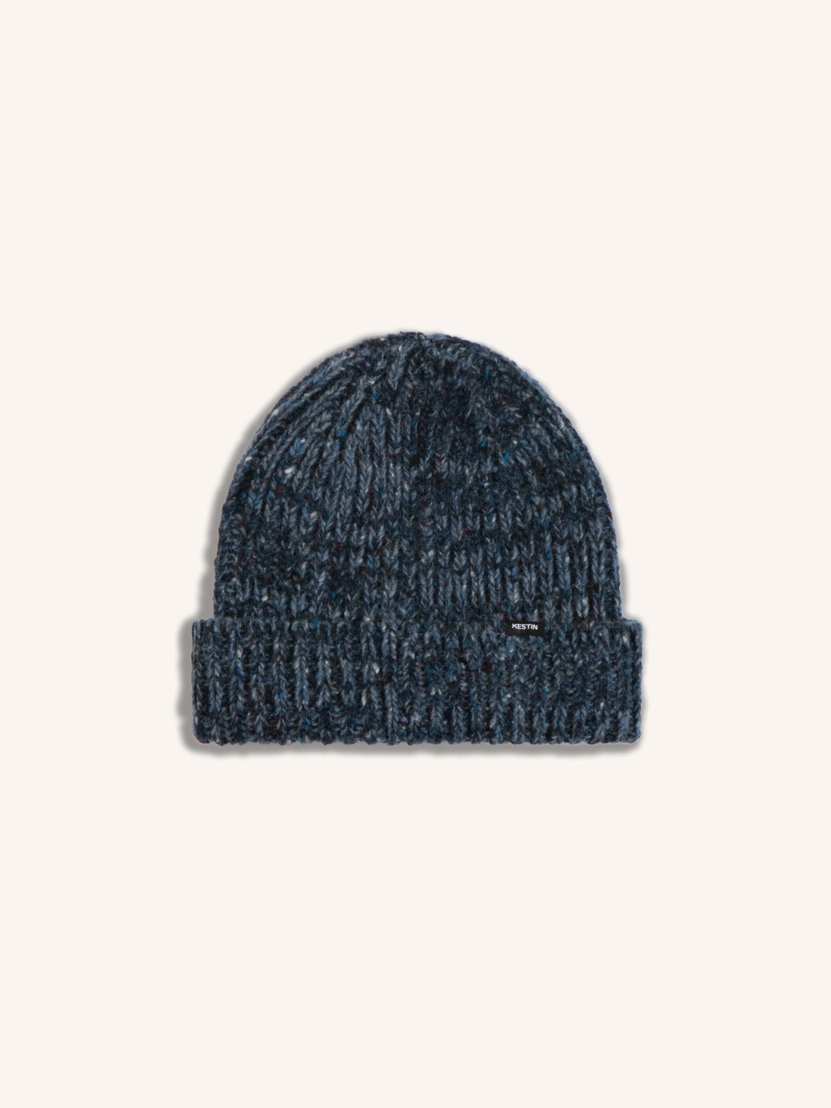 Isla Beanie in Navy Marl Merino Wool