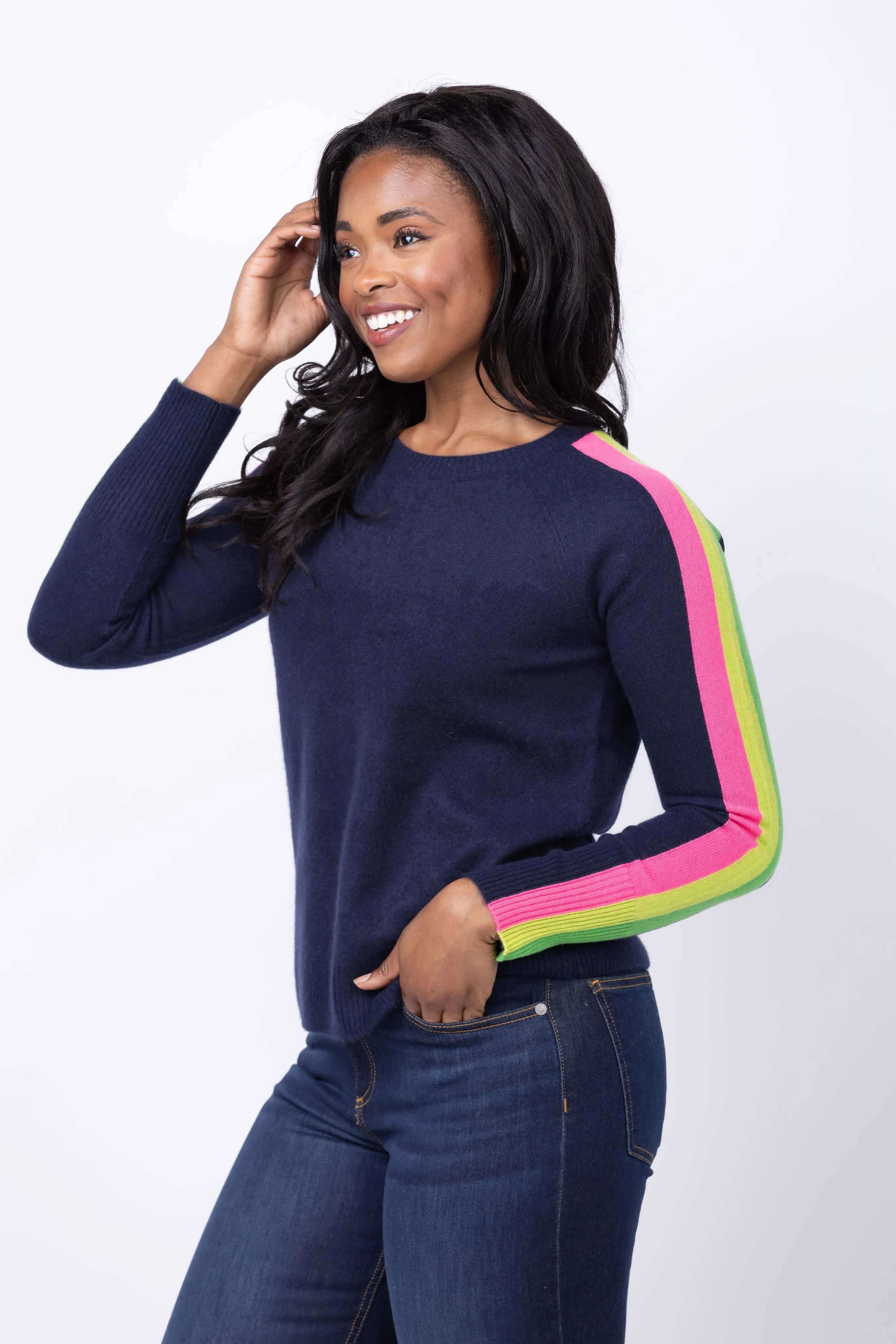 J. Society Bright Long Sleeve Sweater in Navy