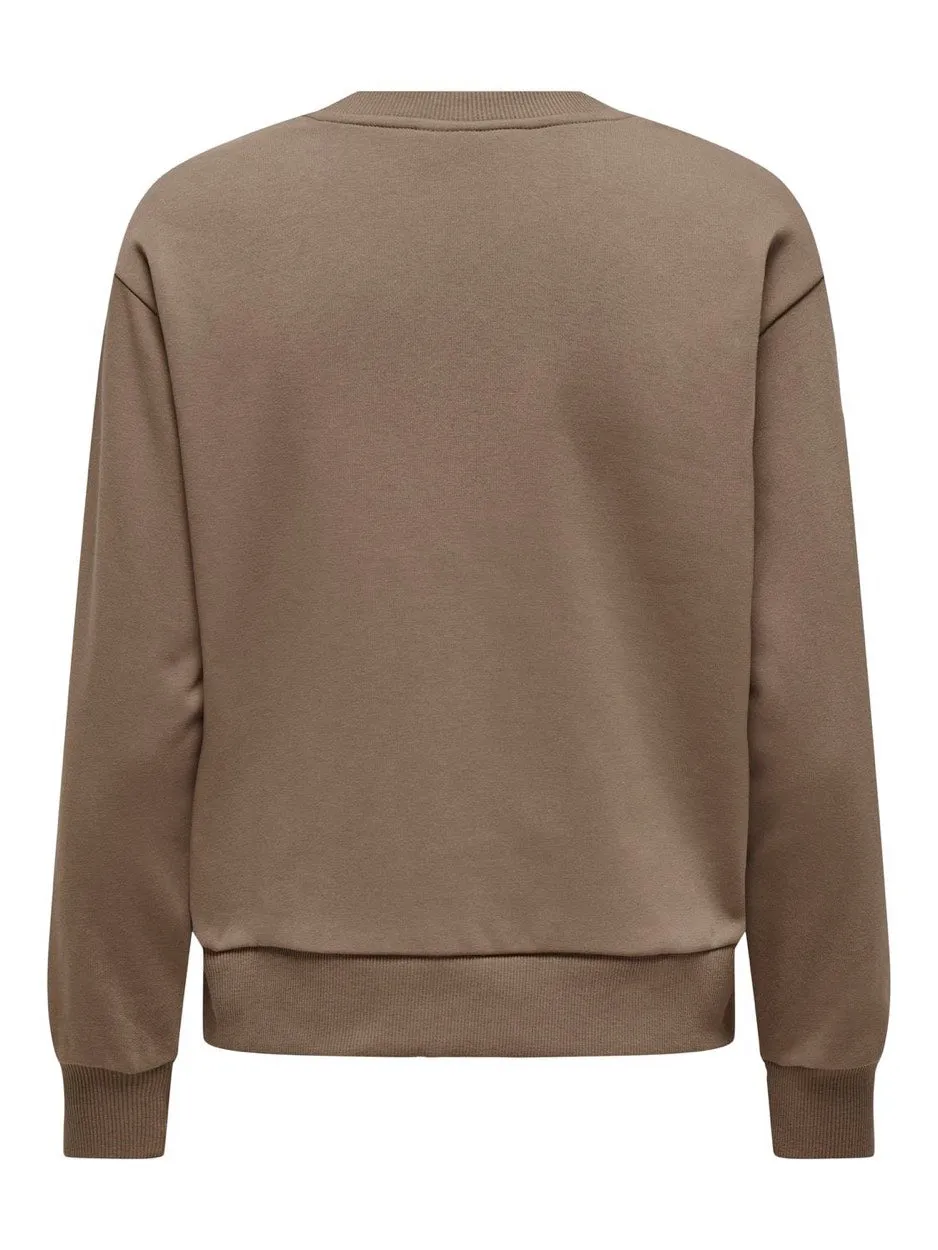 Jdyparis L/s Emb Sweat Jrs - Taupe