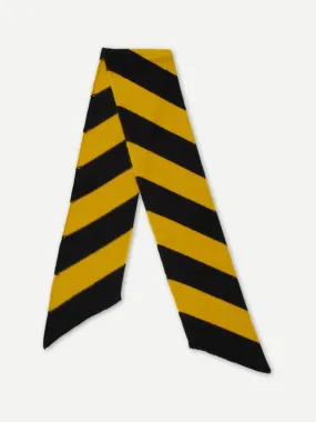 JG Small Diagonal Stripe Scarf Black/Turmeric