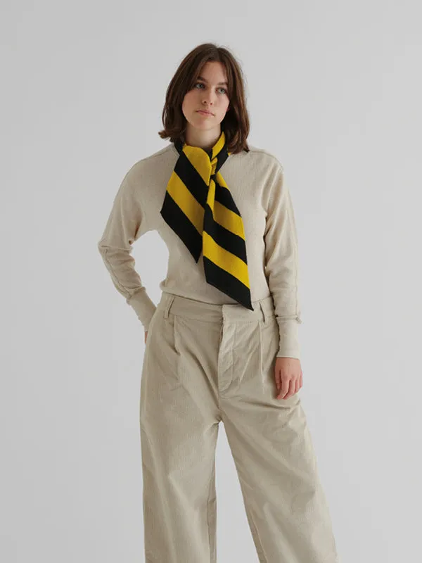 JG Small Diagonal Stripe Scarf Black/Turmeric