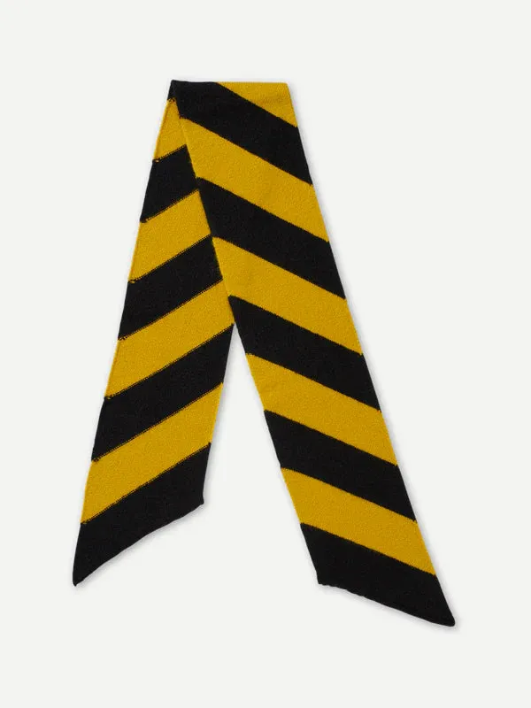 JG Small Diagonal Stripe Scarf Black/Turmeric