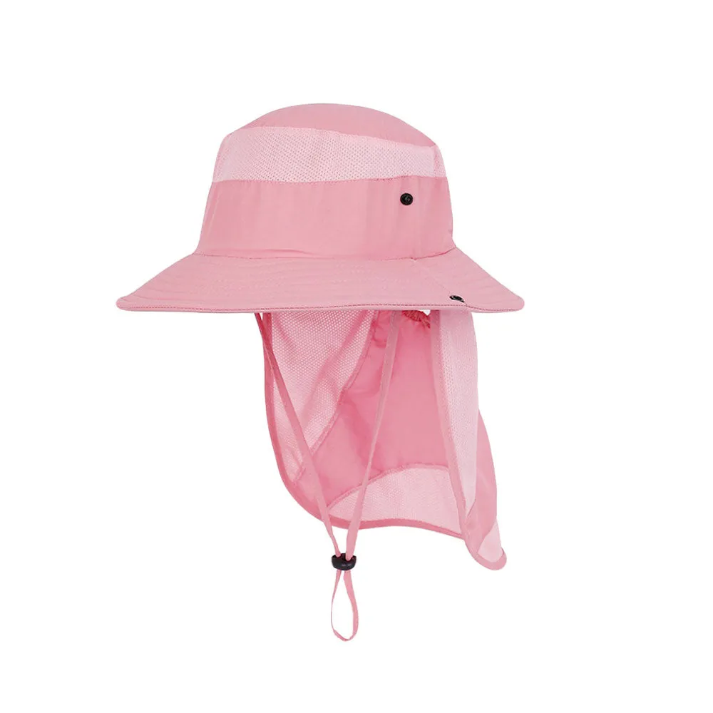 Kids Boys Girls Long Neck Flap Safari Cap Boonie Fishing Summer Bucket Hat YZB0164