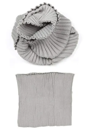 Knit Circle Scarf / Light Gray / Unisex