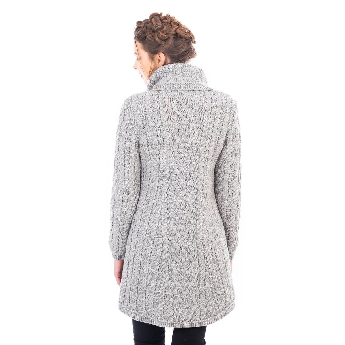 Ladies Irish Merino Wool A-Line Cardigan