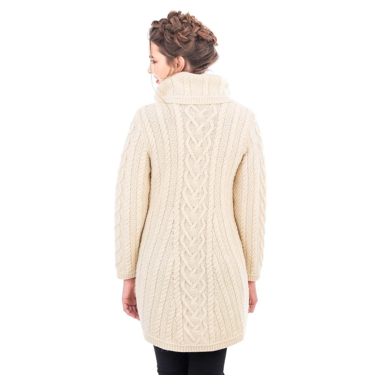 Ladies Irish Merino Wool A-Line Cardigan