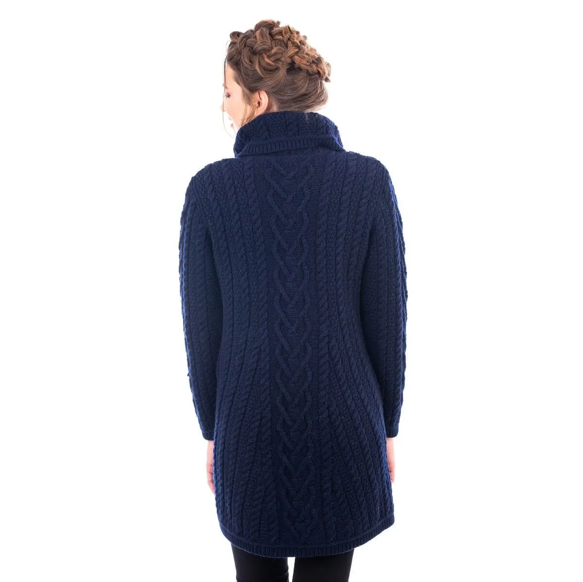 Ladies Irish Merino Wool A-Line Cardigan