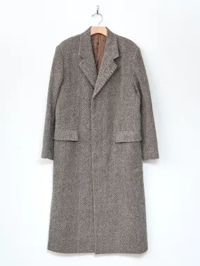 Lama Shetland Wool Tweed Chesterfield Coat - Khaki Tweed