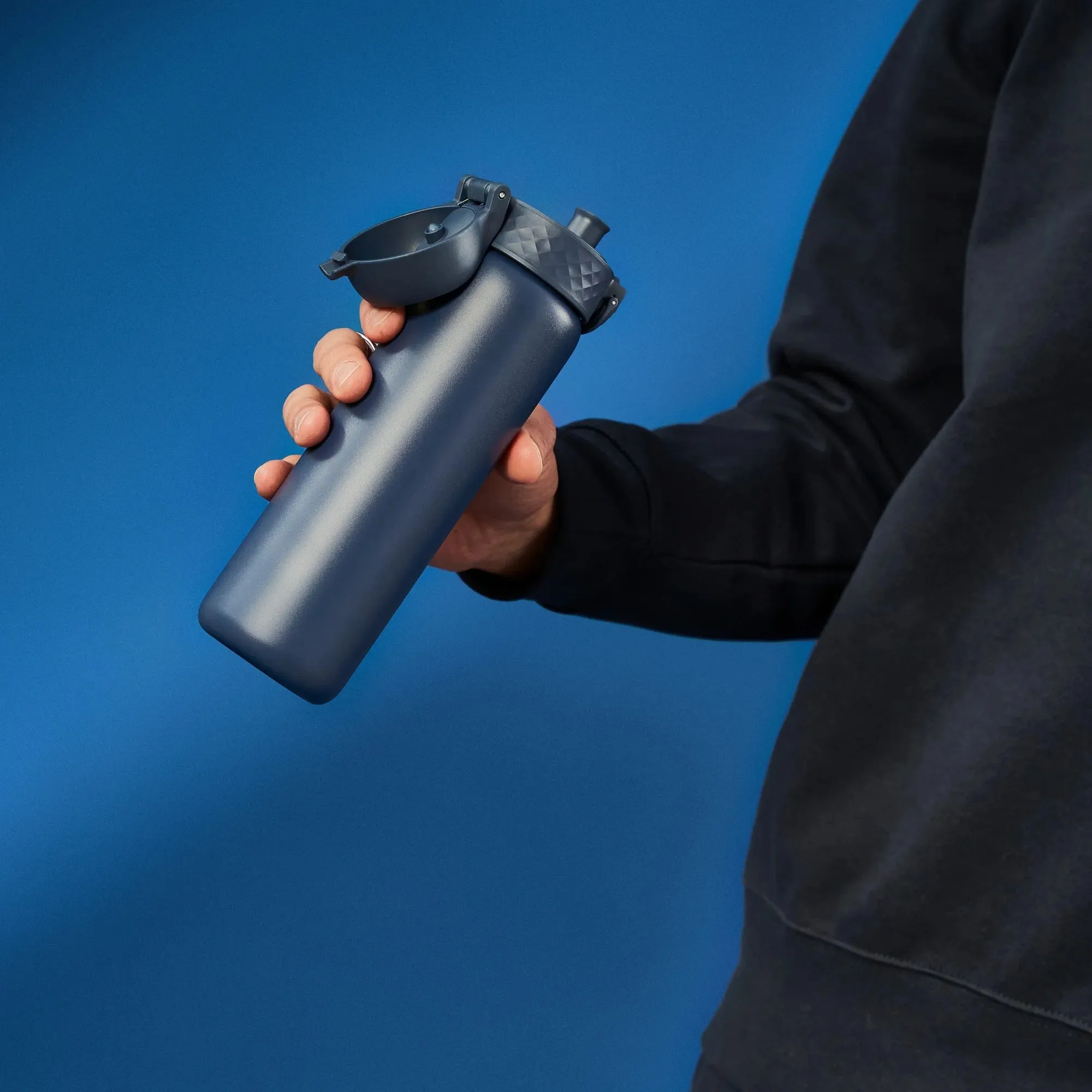 Leak Proof Slim Thermal Steel Water Bottle, Insulated, Ash Navy, 500ml (17oz)