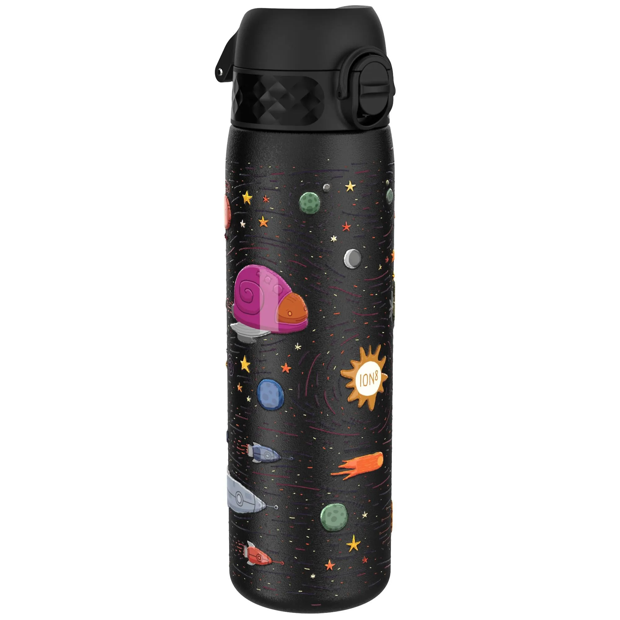 Leak Proof Slim Thermal Water Bottle, Insulated Steel, Spaceships, 500ml (17oz)