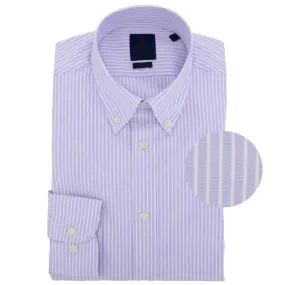 Lilac Stripe End on End Button Down Collar Shirt