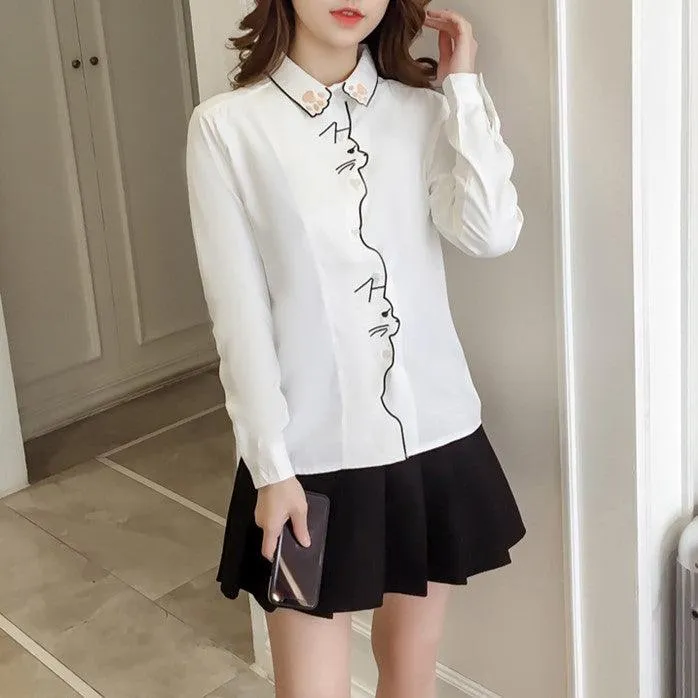 Little Miss Kitty White Blouse