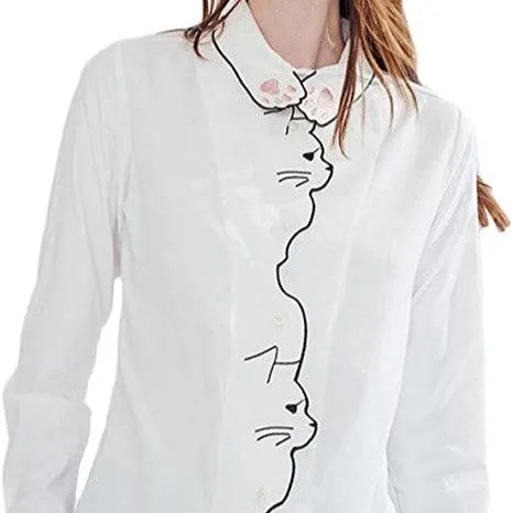 Little Miss Kitty White Blouse