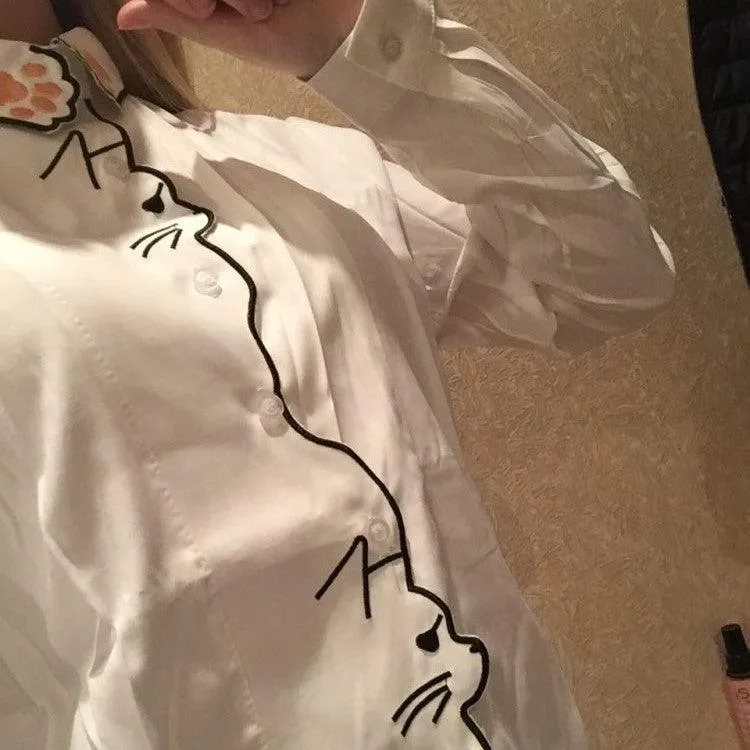 Little Miss Kitty White Blouse