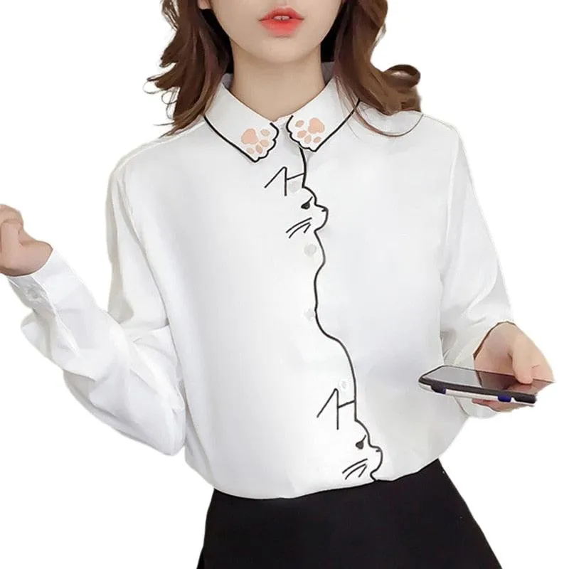 Little Miss Kitty White Blouse