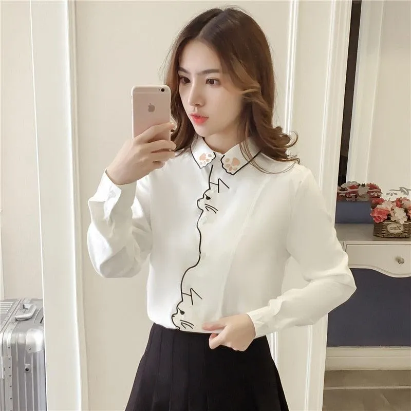 Little Miss Kitty White Blouse