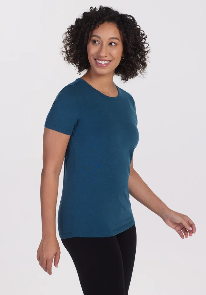 Liza Crew Neck Tee - Real Teal