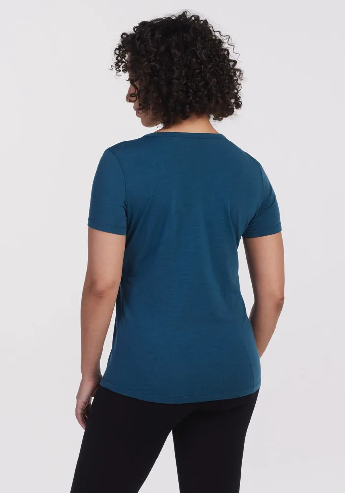 Liza Crew Neck Tee - Real Teal