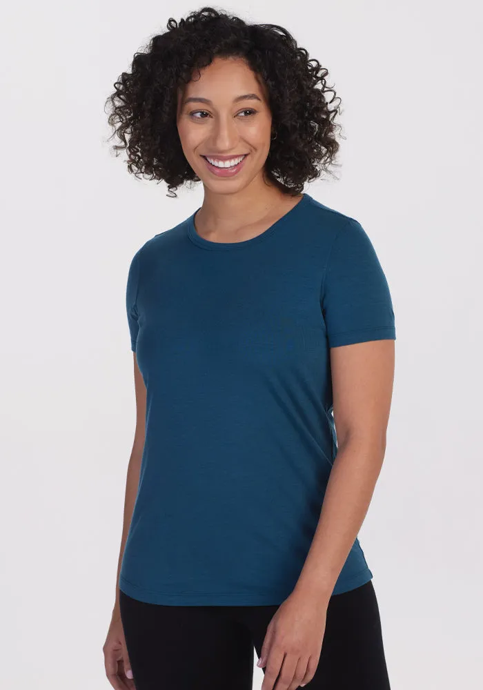 Liza Crew Neck Tee - Real Teal