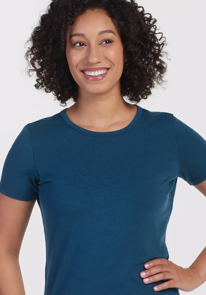 Liza Crew Neck Tee - Real Teal