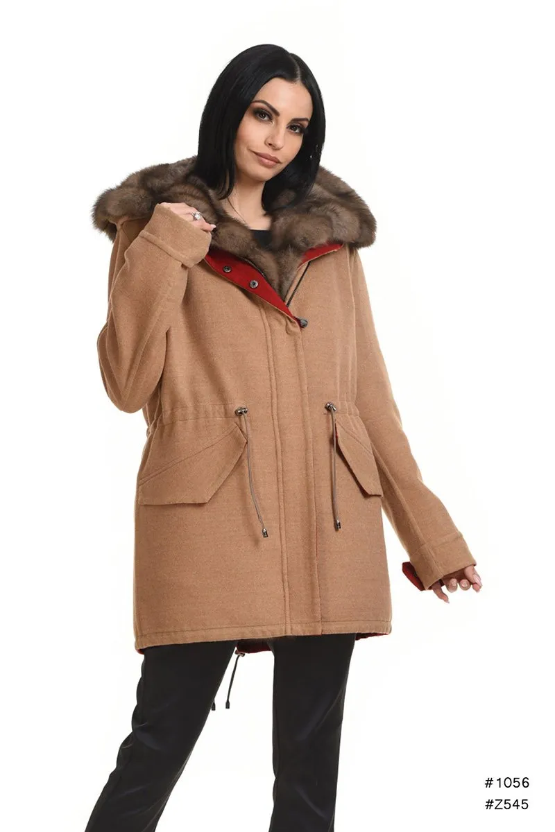 Loro Piana cashmere parka with detachable sable vest