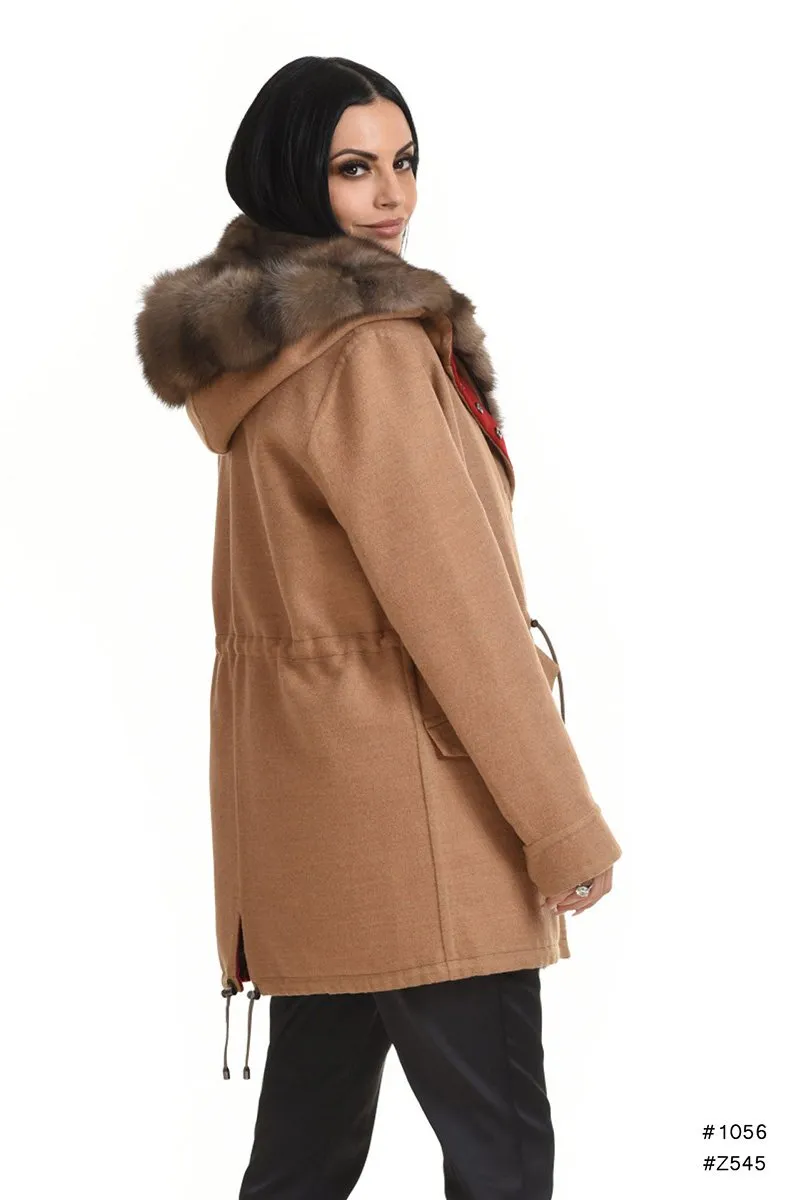 Loro Piana cashmere parka with detachable sable vest