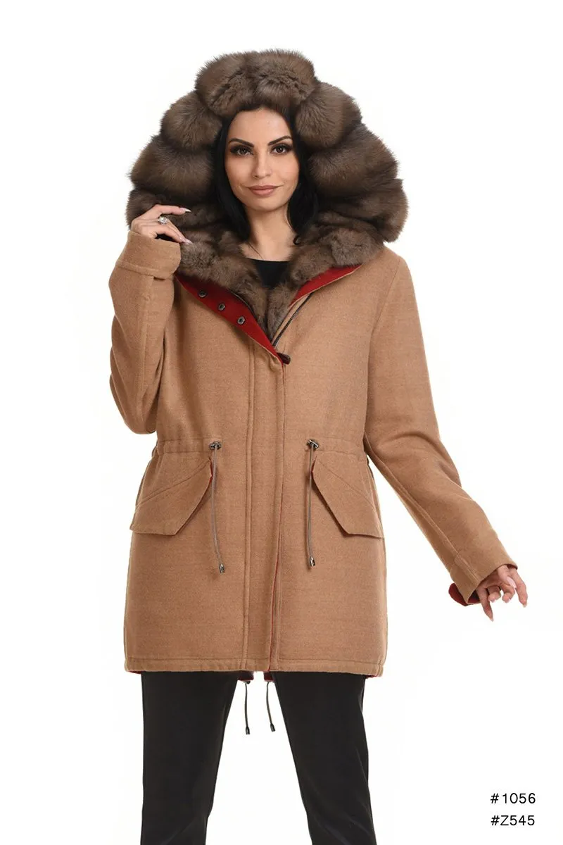 Loro Piana cashmere parka with detachable sable vest