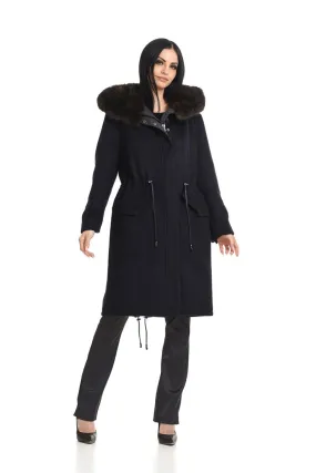 Loro Piana cashmere parka with sable hood