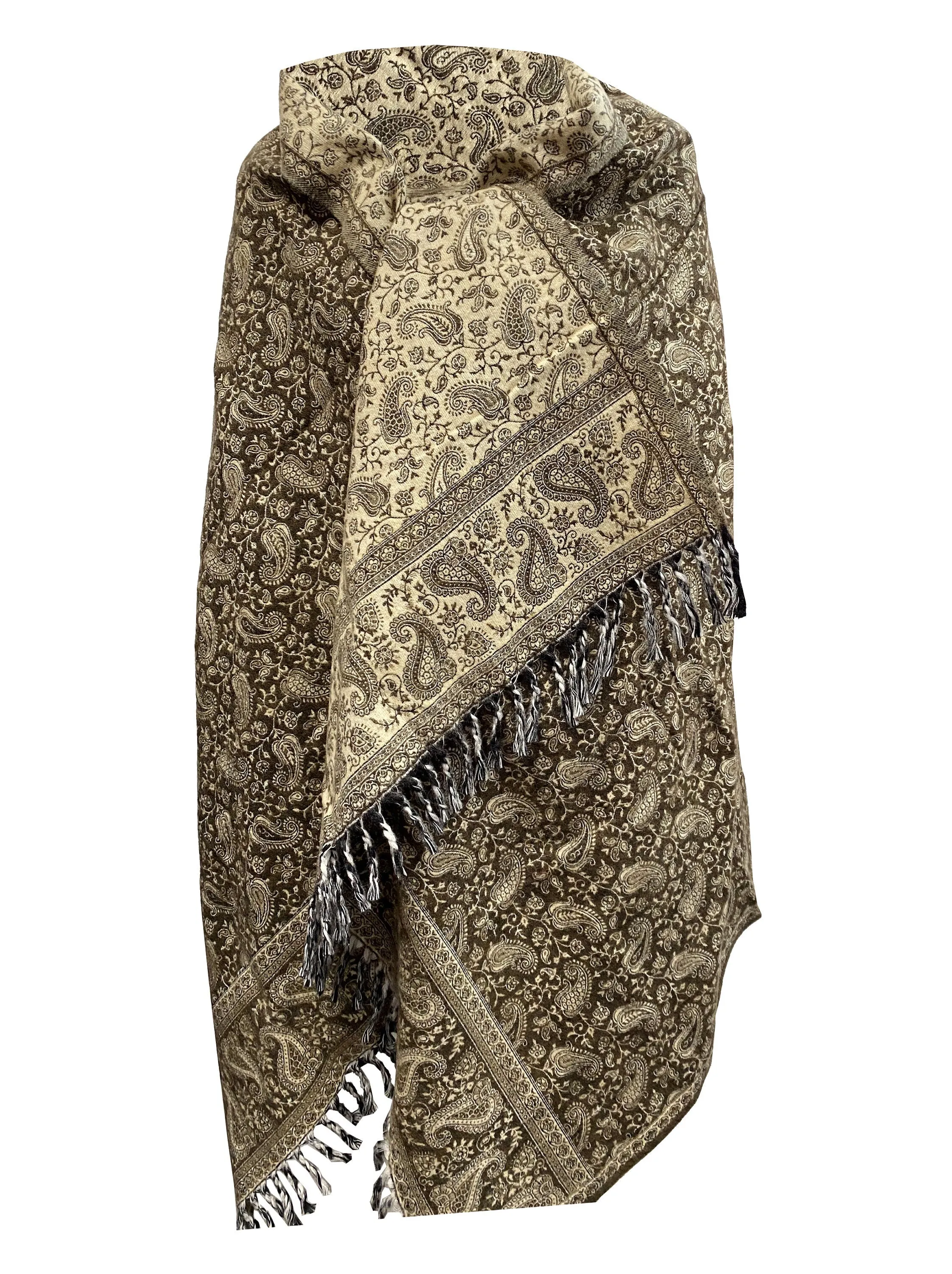 LUXURY HANDMADE Light BROWN winter wool Scarf Yak Wool comfortable scarf Shawl Blanket stole unisexTravel Wrap Meditation Soft gift for her