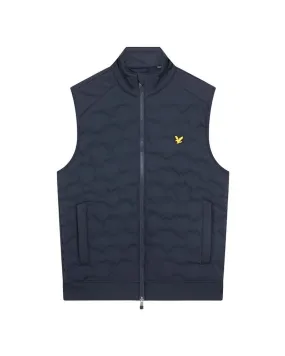 Lyle & Scott Check Quilt Back Fleece Gilet - Dark Navy