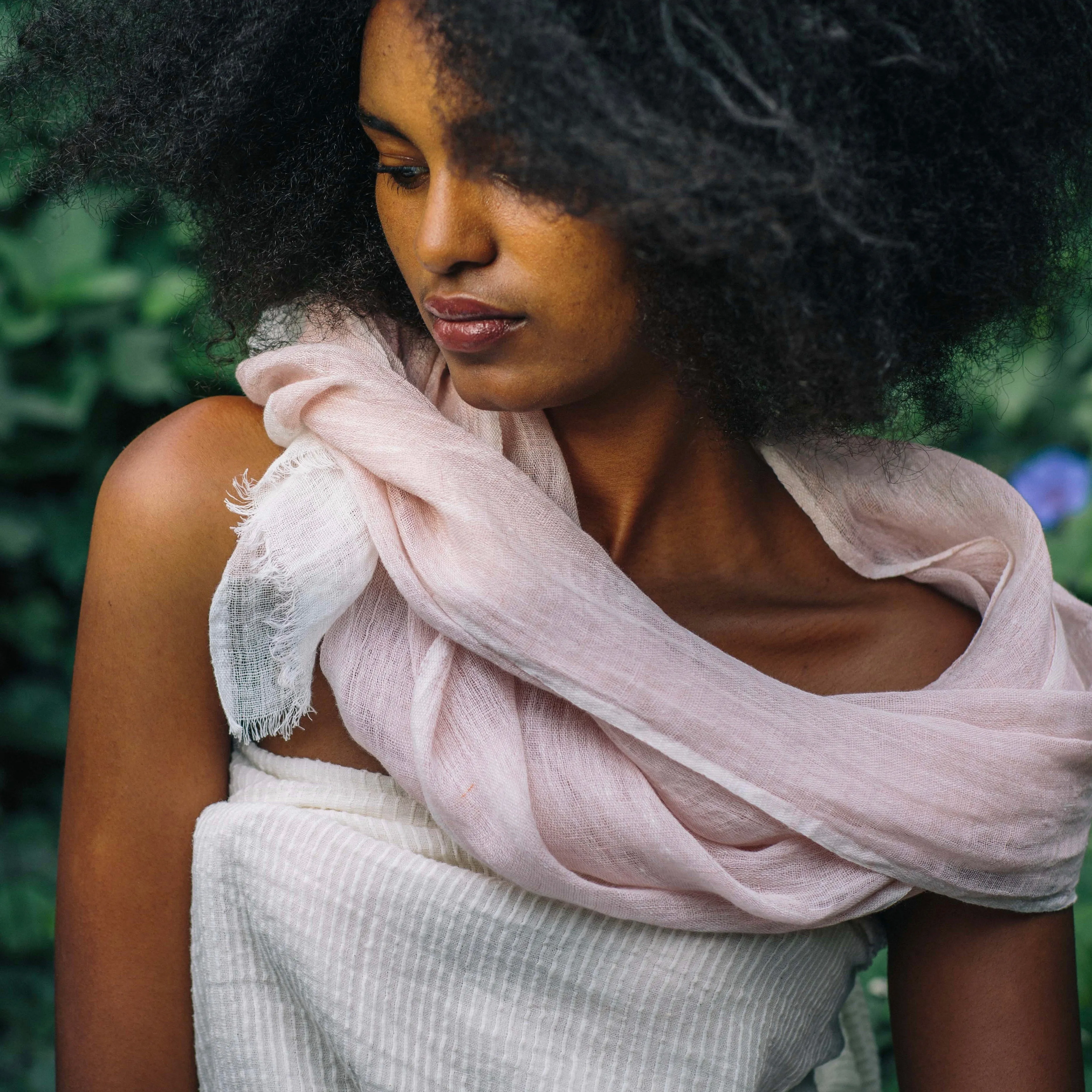 Mariam - Hand Woven Pure Linen Scarf From Ethiopia