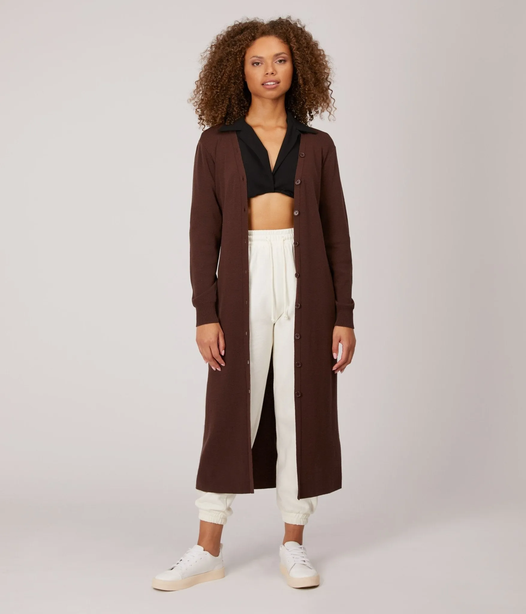 MATT&NAT FRANEK - Long Sleeve Button Front Longline Cardigan