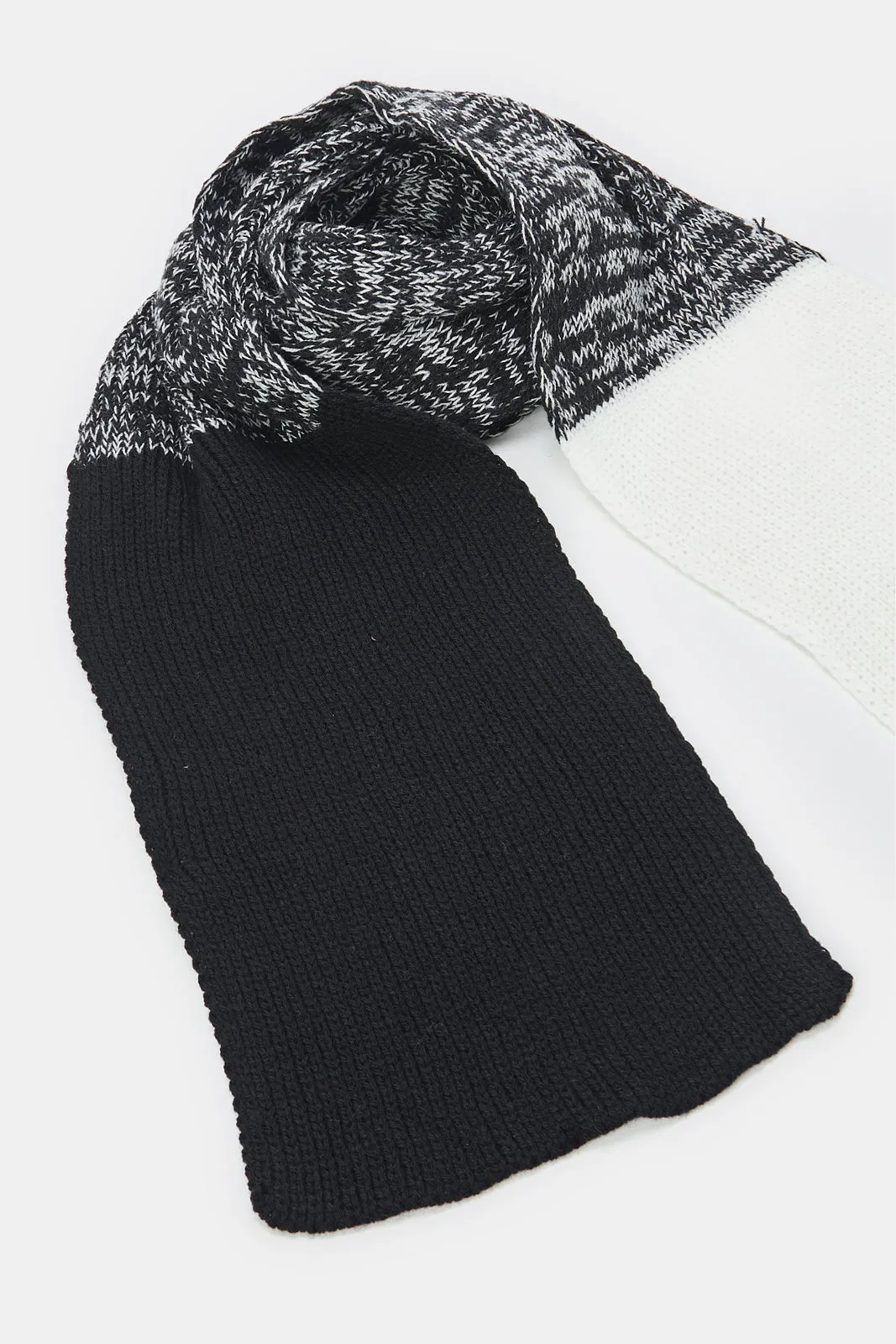 Men Multicolour Single Cable Knit Scarf