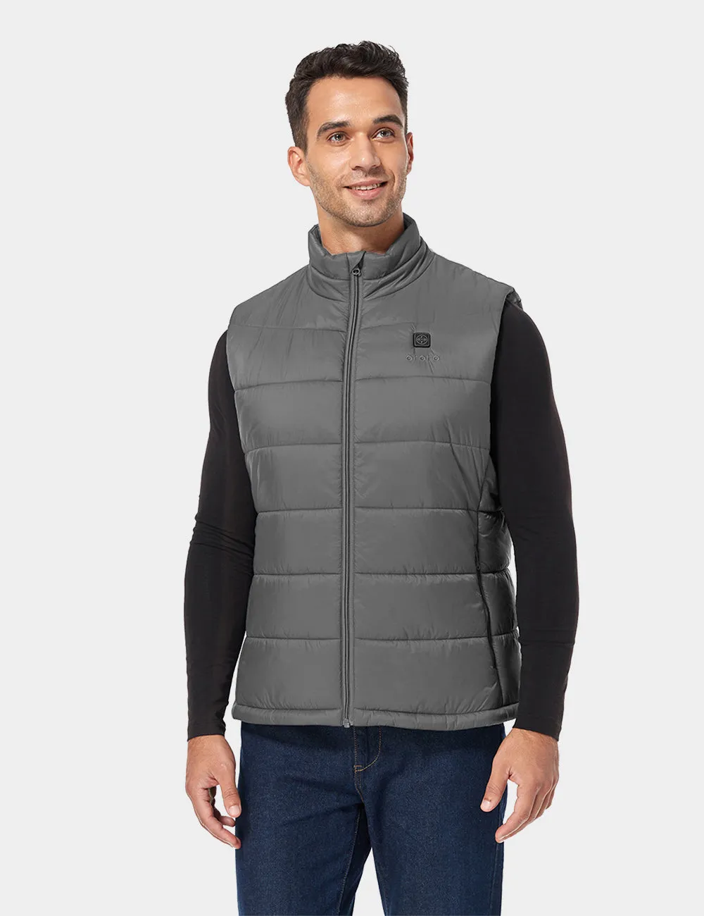 Men's Classic Heated Vest - Grey / Green & Yellow