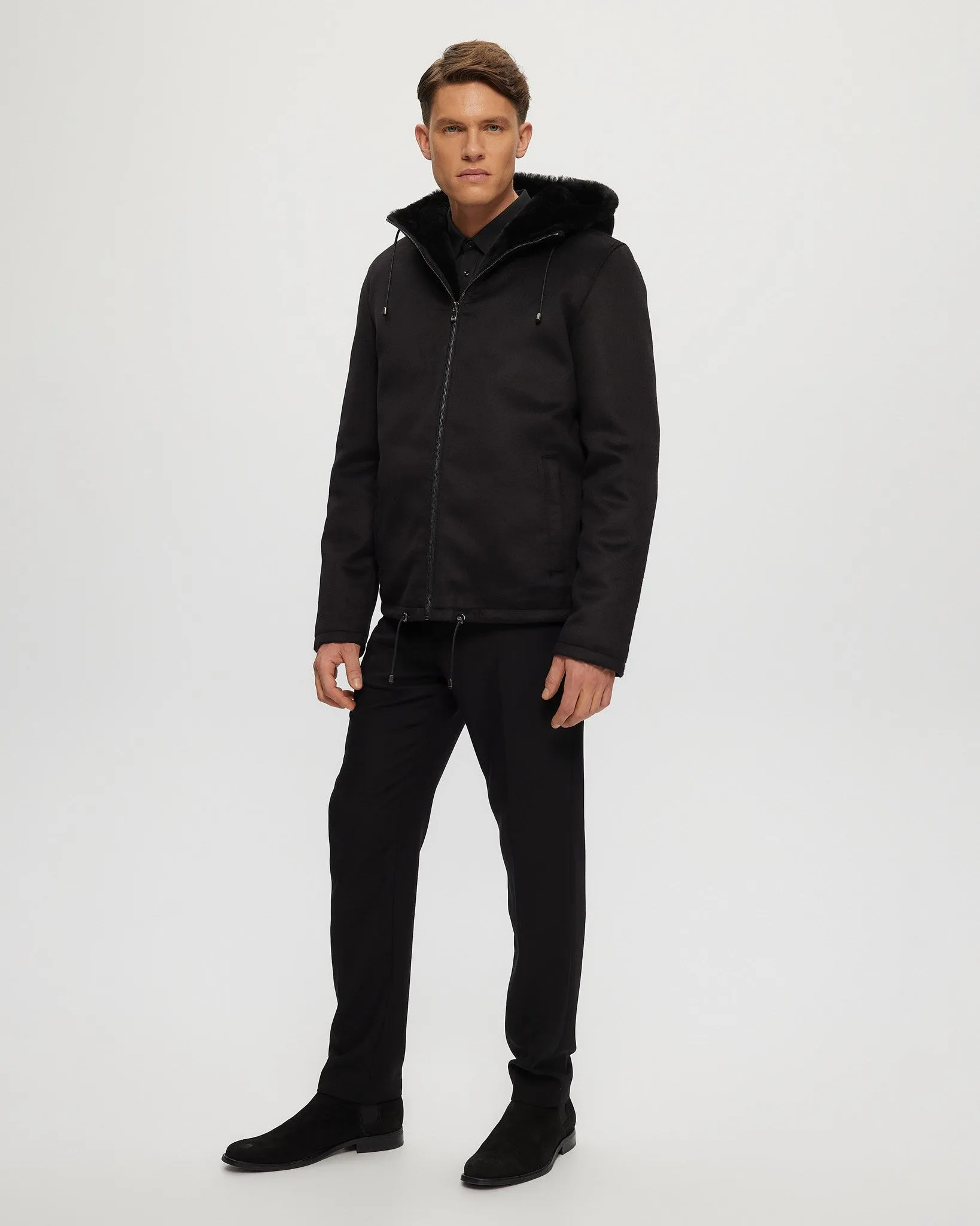 Men's Fabric Parka with Select Shearling Lamb Lining