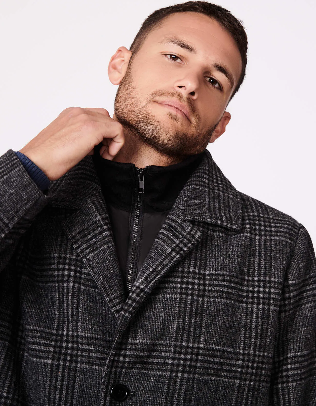 Men's Versatile Valley Plaid Wool Coat