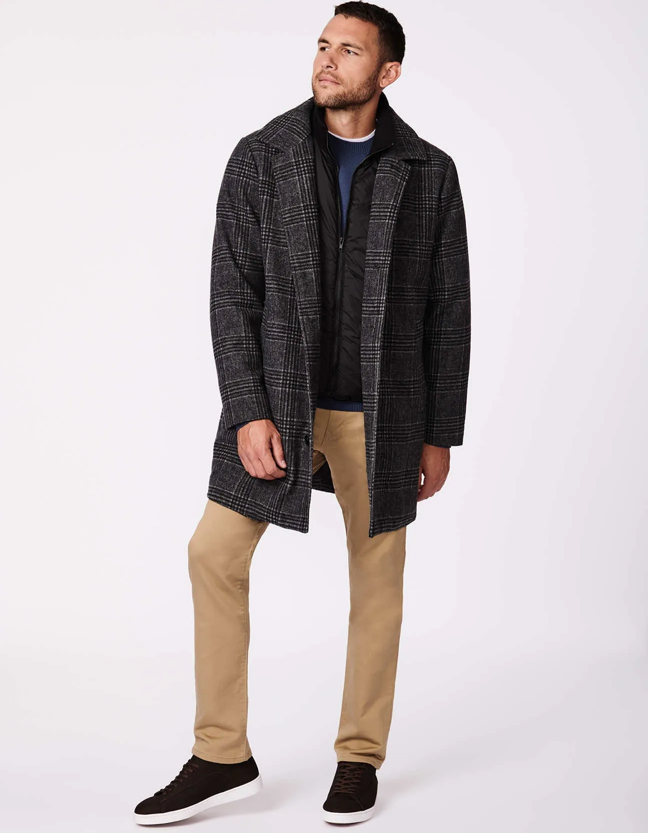 Men's Versatile Valley Plaid Wool Coat